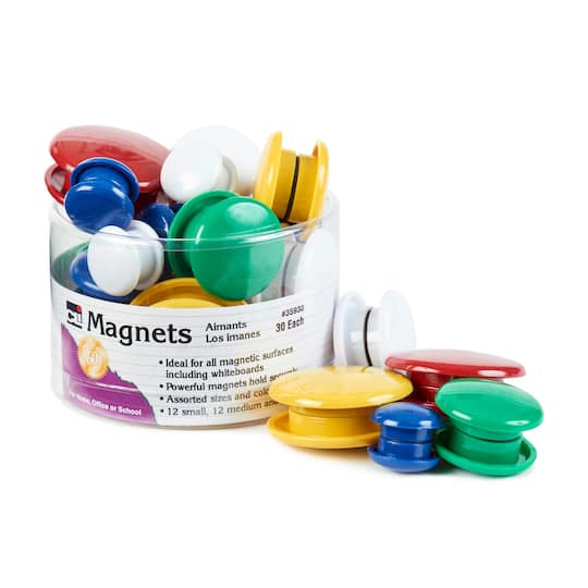 Assorted Round Magnets, 6 Tubs